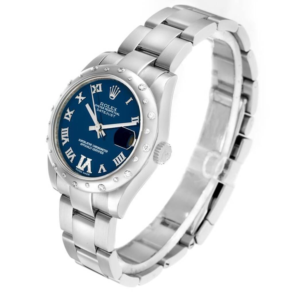 Datejust (Reference 178344). A 31mm white gold stainless steel diamond-set automatic wristwatch with date. 2009-2010