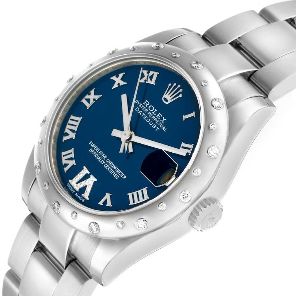 Datejust (Reference 178344). A 31mm white gold stainless steel diamond-set automatic wristwatch with date. 2009-2010
