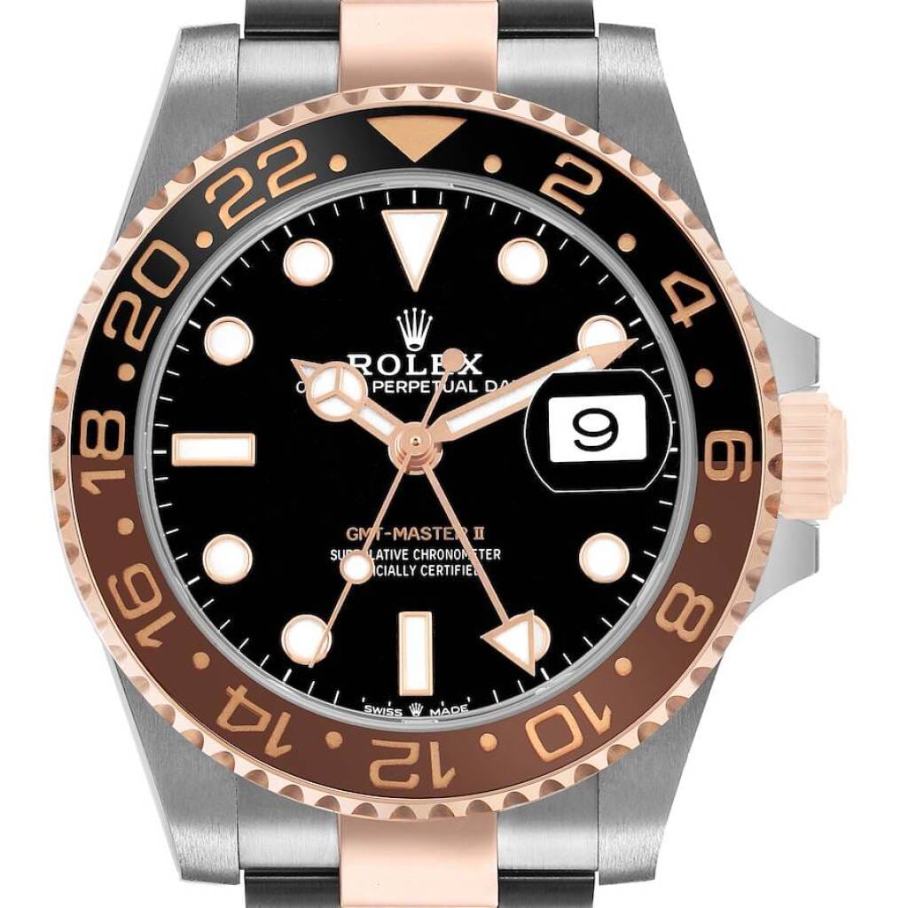GMT-Master II 'Root Beer' (Reference 126711CHNR). A 40mm rose gold stainless steel automatic wristwatch with date and dual time. 2021