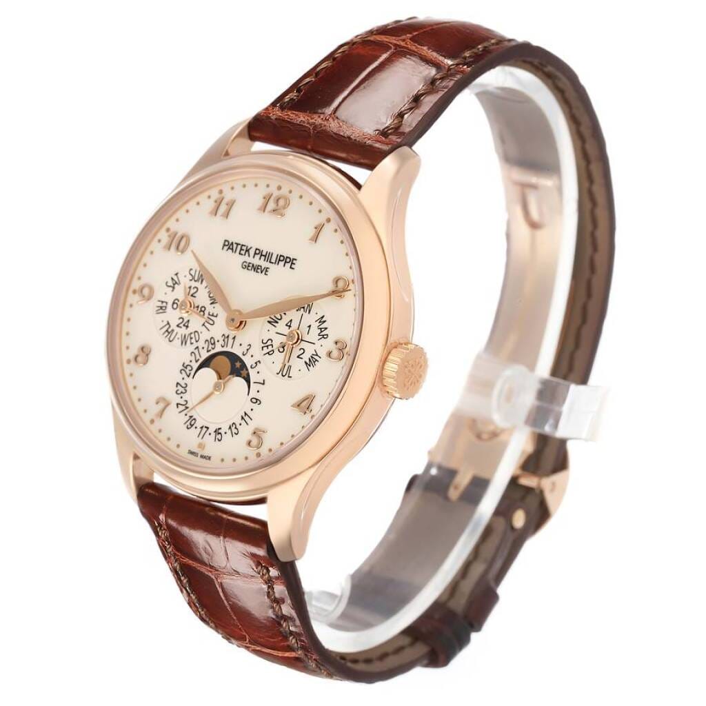 Grand Complications (Reference 5327R-001). A 39mm rose gold automatic wristwatch with date, day, month, moon phase, leap year, 24 hour-format, and perpetual calendar. 2017