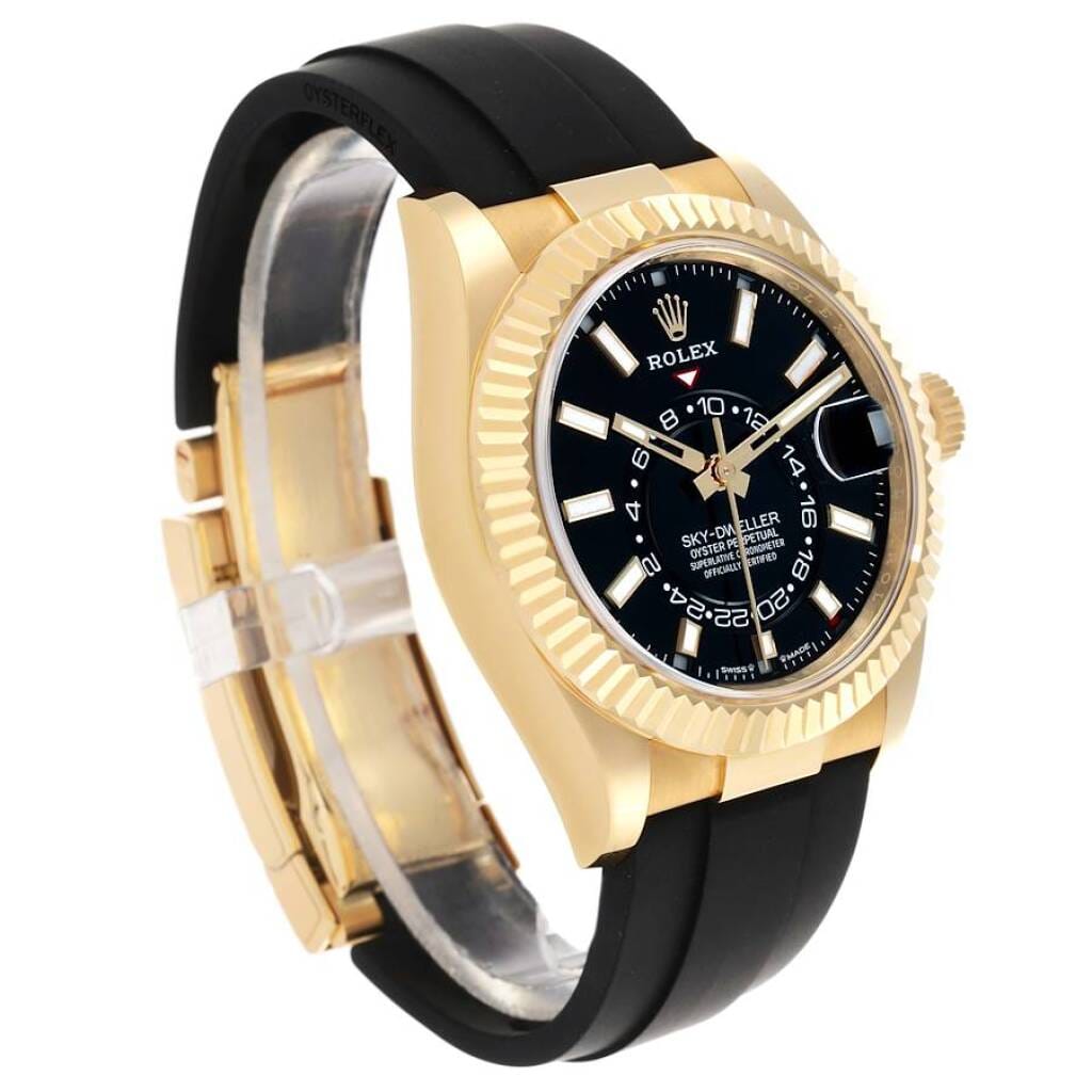 Sky-Dweller (Reference 336238). A 42mm yellow gold automatic wristwatch with date and dual time.