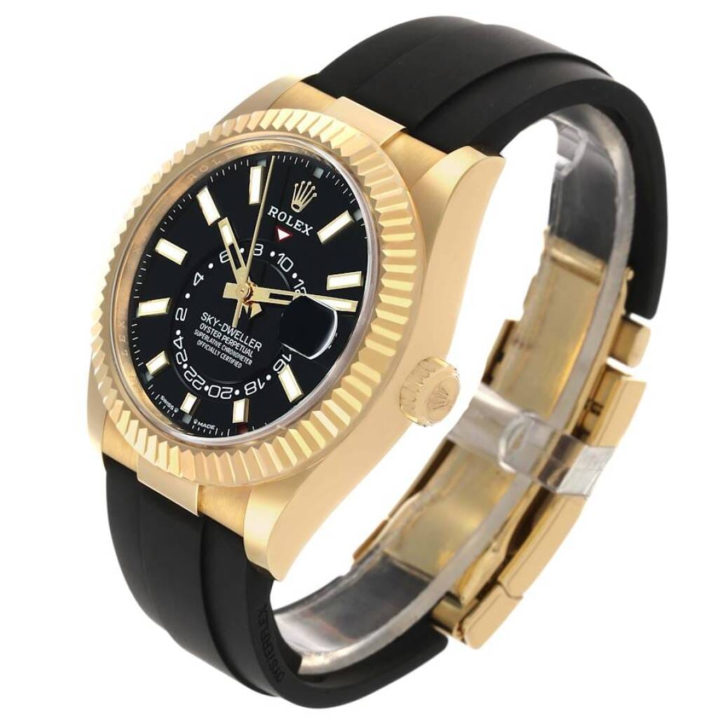 Sky-Dweller (Reference 336238). A 42mm yellow gold automatic wristwatch with date and dual time.