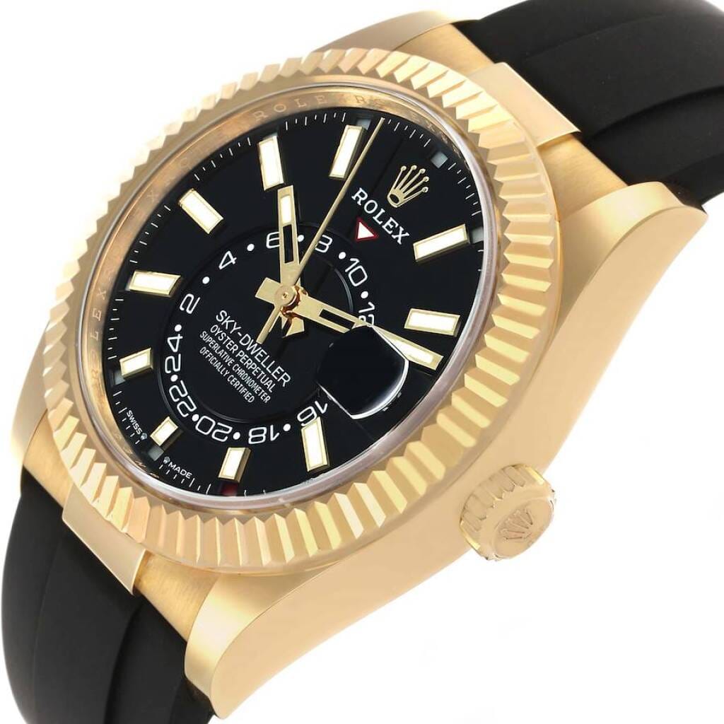 Sky-Dweller (Reference 336238). A 42mm yellow gold automatic wristwatch with date and dual time.