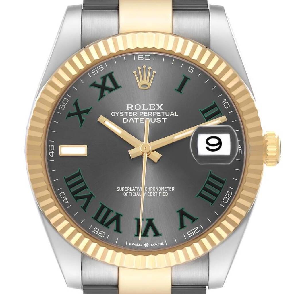 Datejust 'Wimbledon' (Reference 126333). A 41mm yellow gold stainless automatic wristwatch with date.