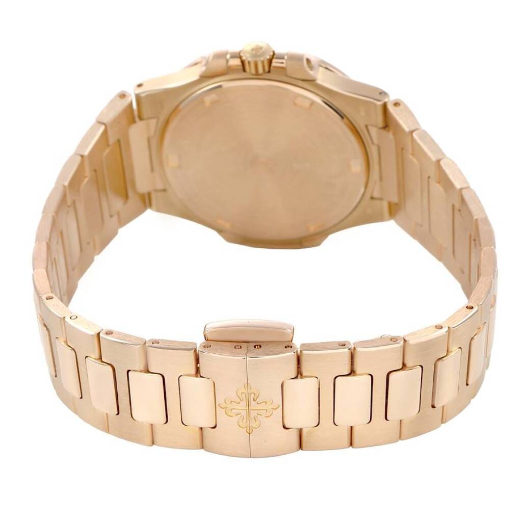 Nautilus (Reference 7010/1R-010). A 32mm rose gold diamond-set quartz wristwatch with date. 2012