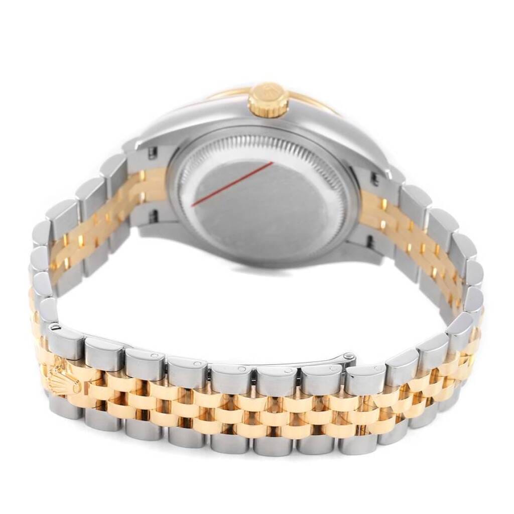 Datejust (Reference 279383). A 28mm yellow gold stainless steel diamond-set automatic wristwatch with date.