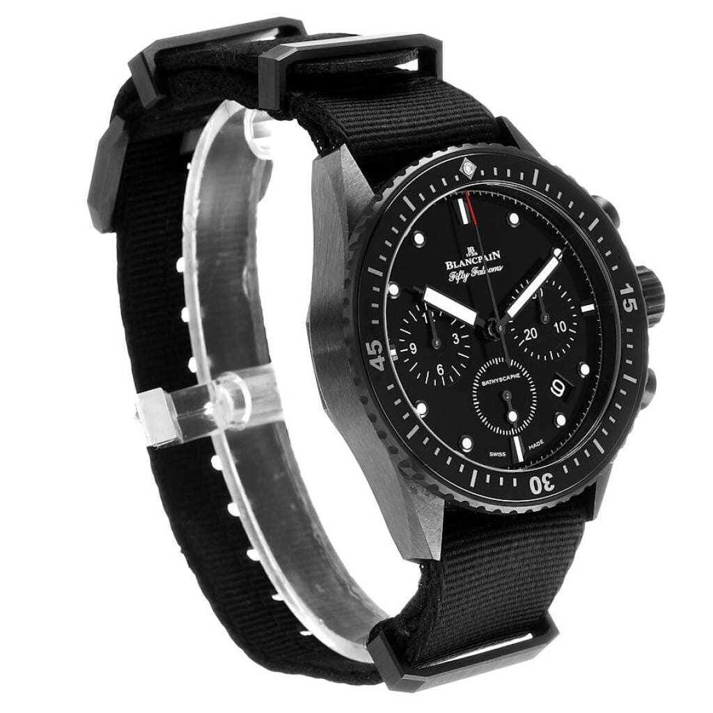 Fifty Fathoms (Reference 5200-0130-NABA). A 43mm black ceramic automatic wristwatch with date and chronograph. 2021
