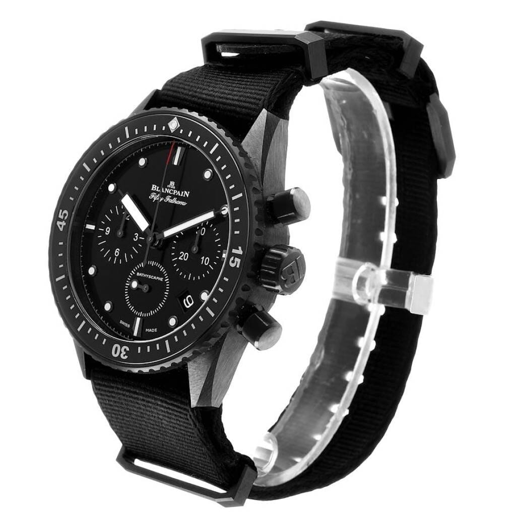 Fifty Fathoms (Reference 5200-0130-NABA). A 43mm black ceramic automatic wristwatch with date and chronograph. 2021