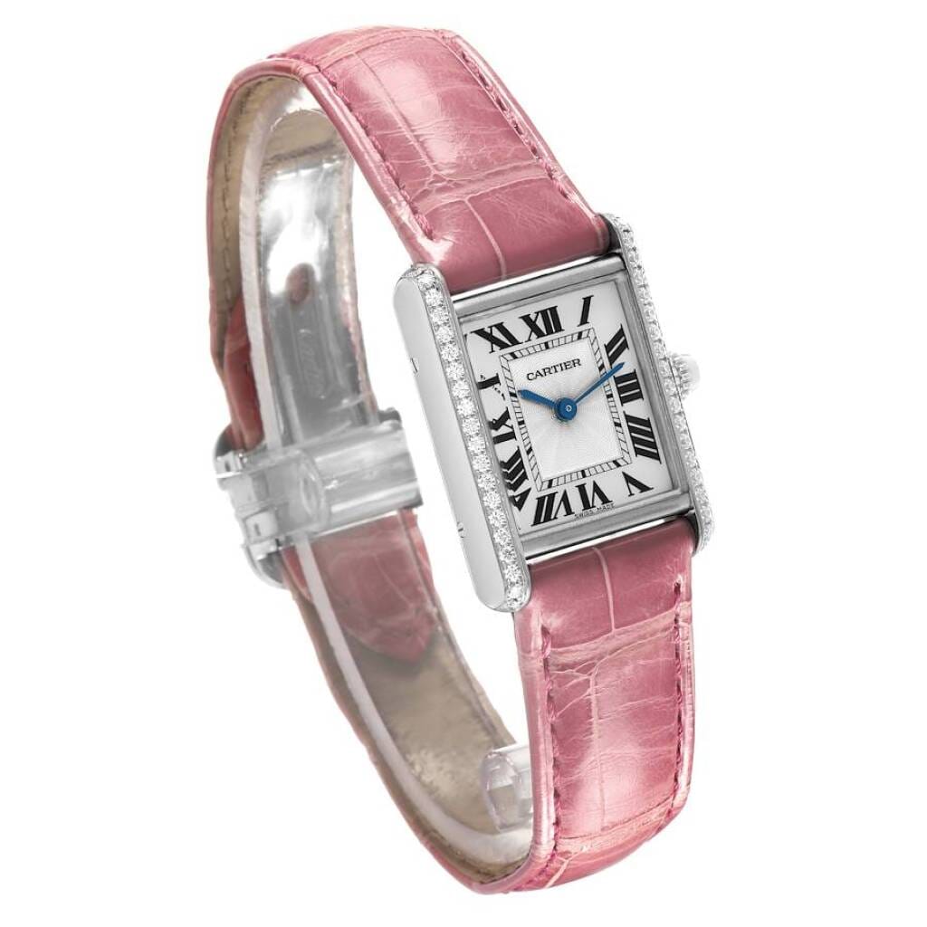 Cartier Tank Louis (Reference WJTA0011). A 29.5mm white gold diamond-set manual wind wristwatch. 2018