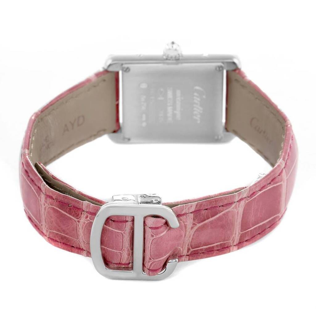 Cartier Tank Louis (Reference WJTA0011). A 29.5mm white gold diamond-set manual wind wristwatch. 2018