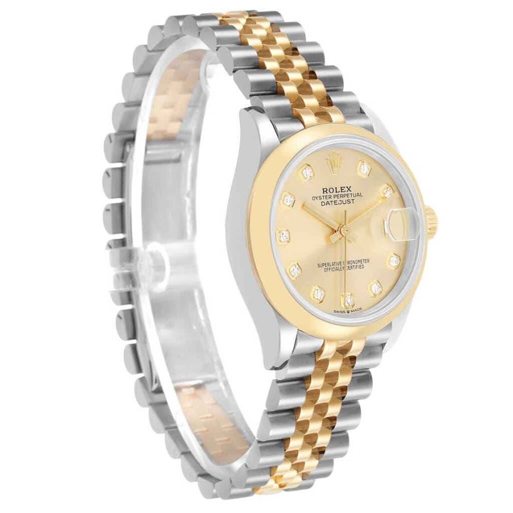 Datejust (Reference 278243). A 31mm yellow gold stainless steel diamond-set automatic wristwatch with date. 2021