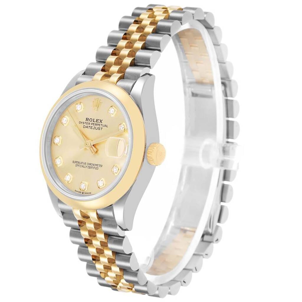Datejust (Reference 278243). A 31mm yellow gold stainless steel diamond-set automatic wristwatch with date. 2021