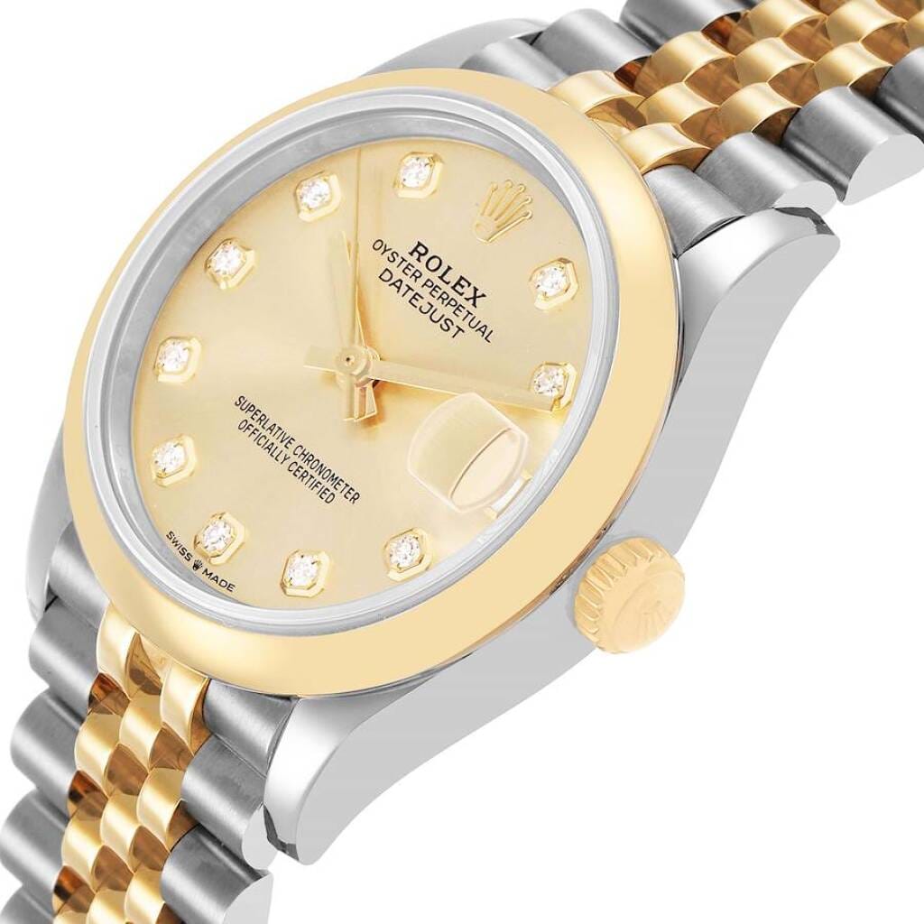Datejust (Reference 278243). A 31mm yellow gold stainless steel diamond-set automatic wristwatch with date. 2021