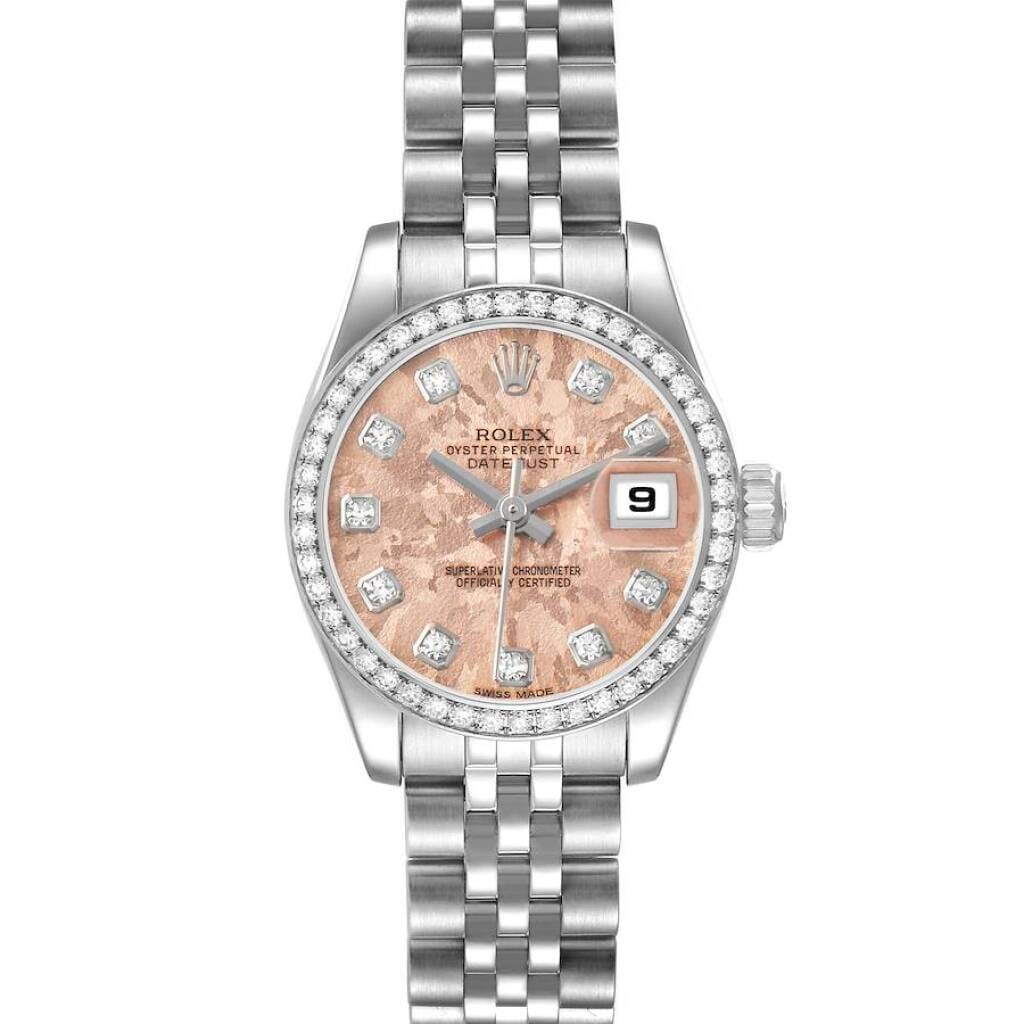 Datejust 'Crystal' Dial (Reference 179384). A 26mm white gold stainless steel diamond-set automatic wristwatch with date. 2009-2010