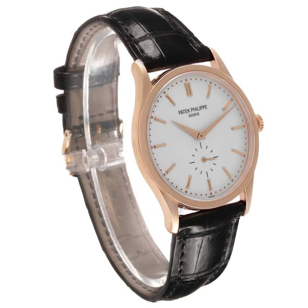 Calatrava (Reference 5196R). A 37mm rose gold manual wind wristwatch.