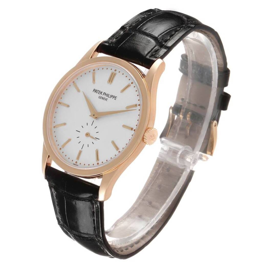 Calatrava (Reference 5196R). A 37mm rose gold manual wind wristwatch.