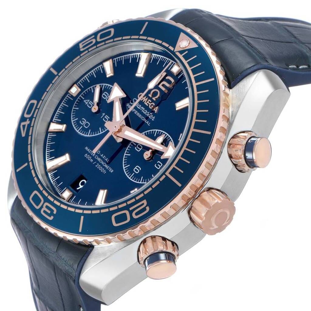 Seamaster Planet Ocean (Reference 215.23.46.51.03.001). A 45.5mm rose gold stainless steel automatic wristwatch with date and chronograph. 2017