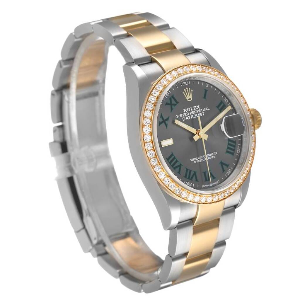 Datejust 'Wimbledon' (Reference 126283RBR). A 36mm yellow gold stainless steel automatic wristwatch with date. 2021