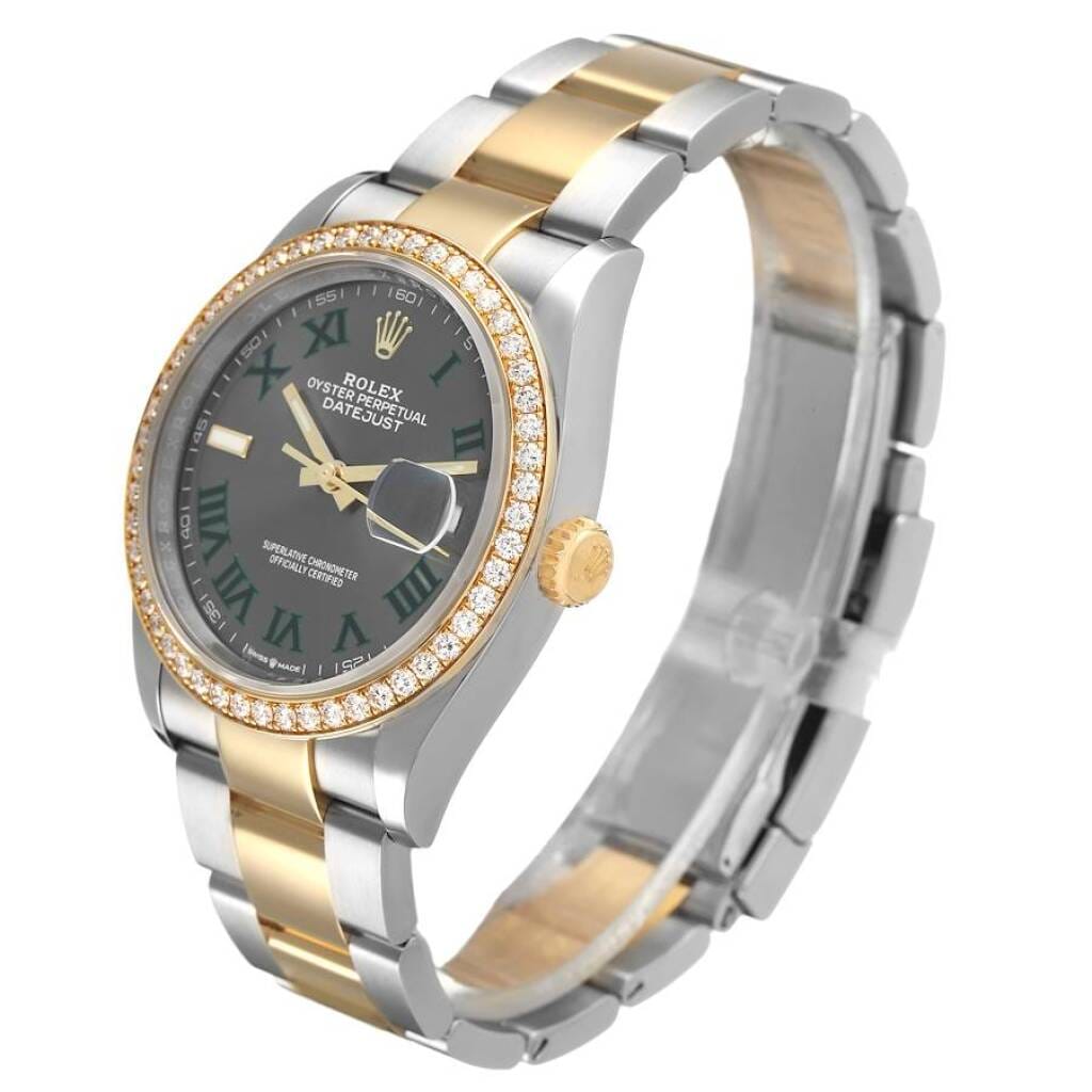 Datejust 'Wimbledon' (Reference 126283RBR). A 36mm yellow gold stainless steel automatic wristwatch with date. 2021