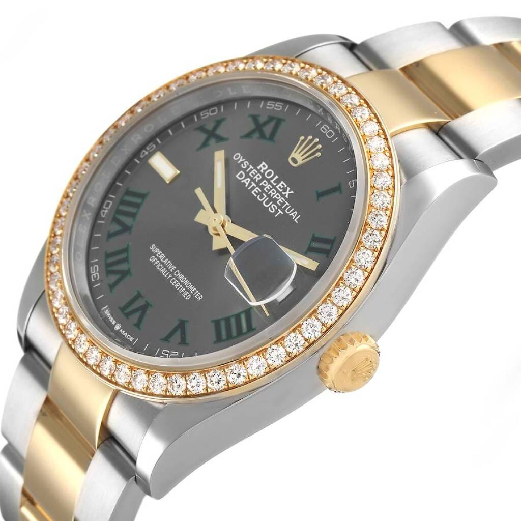 Datejust 'Wimbledon' (Reference 126283RBR). A 36mm yellow gold stainless steel automatic wristwatch with date. 2021