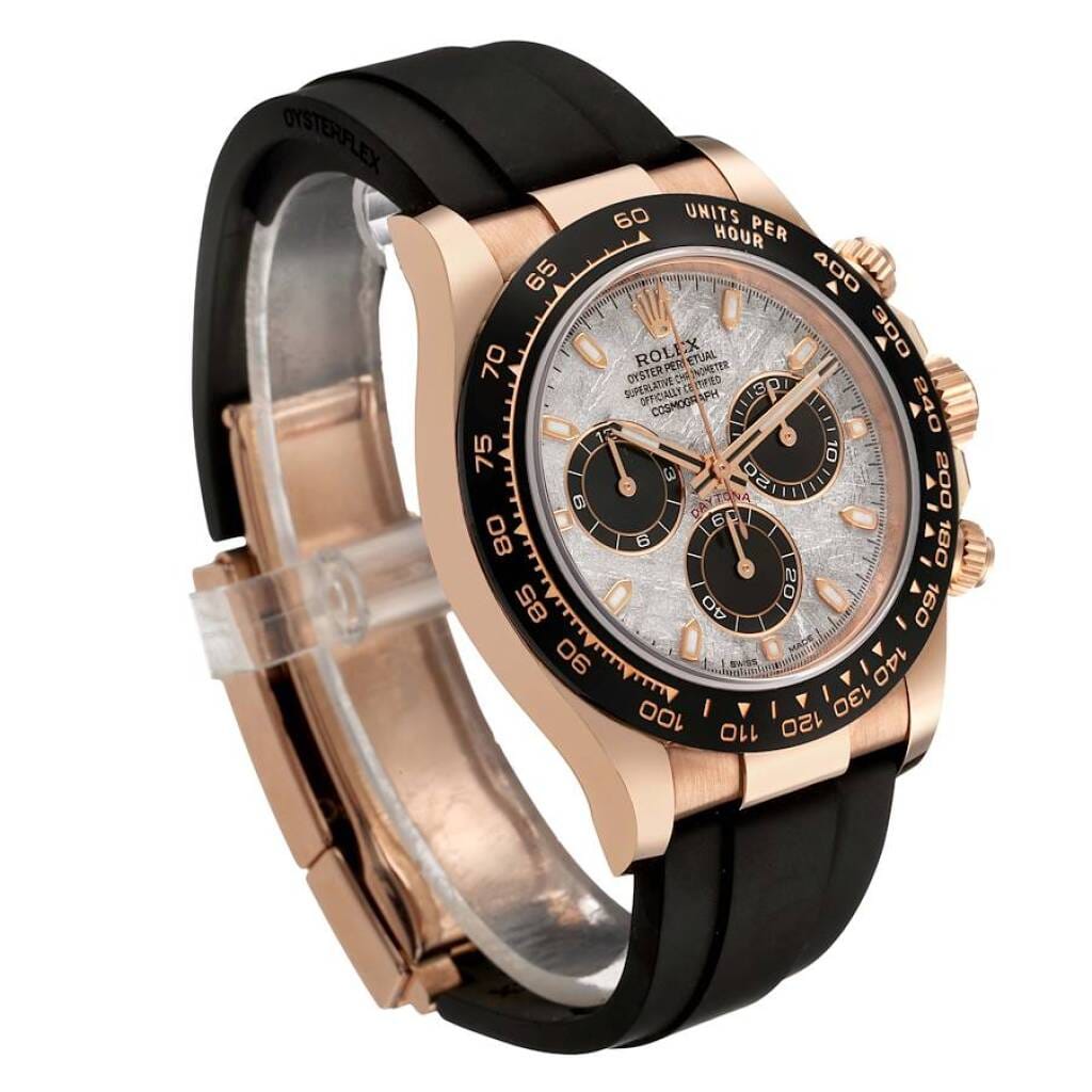 Cosmograph Daytona 'Meteorite' Dial (Reference 116515LN). A 40mm rose gold automatic wristwatch with chronograph. 2022