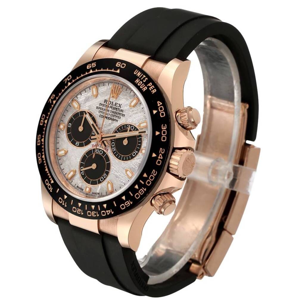 Cosmograph Daytona 'Meteorite' Dial (Reference 116515LN). A 40mm rose gold automatic wristwatch with chronograph. 2022