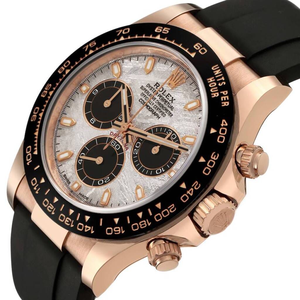 Cosmograph Daytona 'Meteorite' Dial (Reference 116515LN). A 40mm rose gold automatic wristwatch with chronograph. 2022