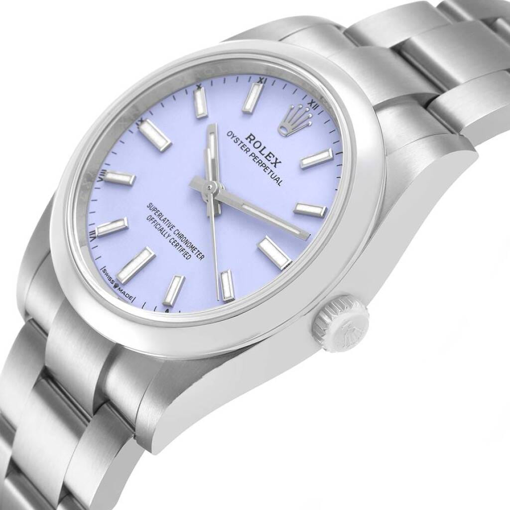 Oyster Perpetual Lavender Dial (Reference 124200). A 34mm unworn stainless steel automatic wristwatch. 2026