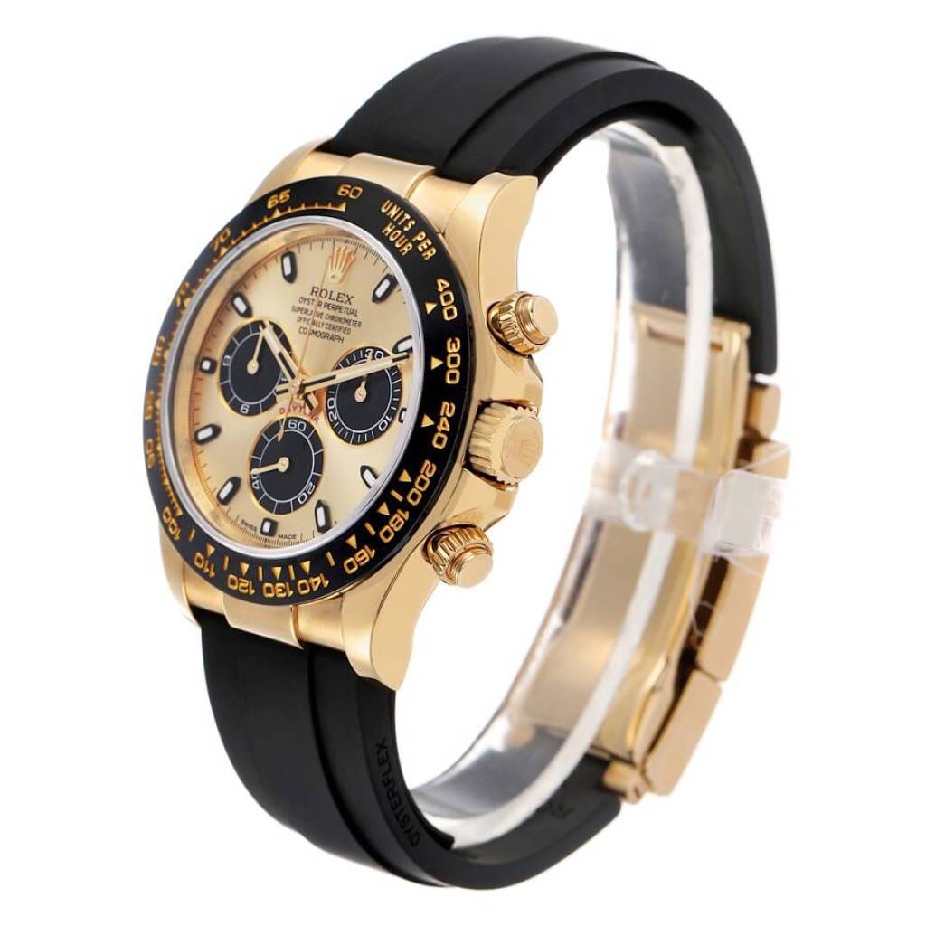 Cosmograph Daytona 'Pikachu' (Reference 116518LN). A 40mm yellow gold automatic wristwatch with chronograph. 2019