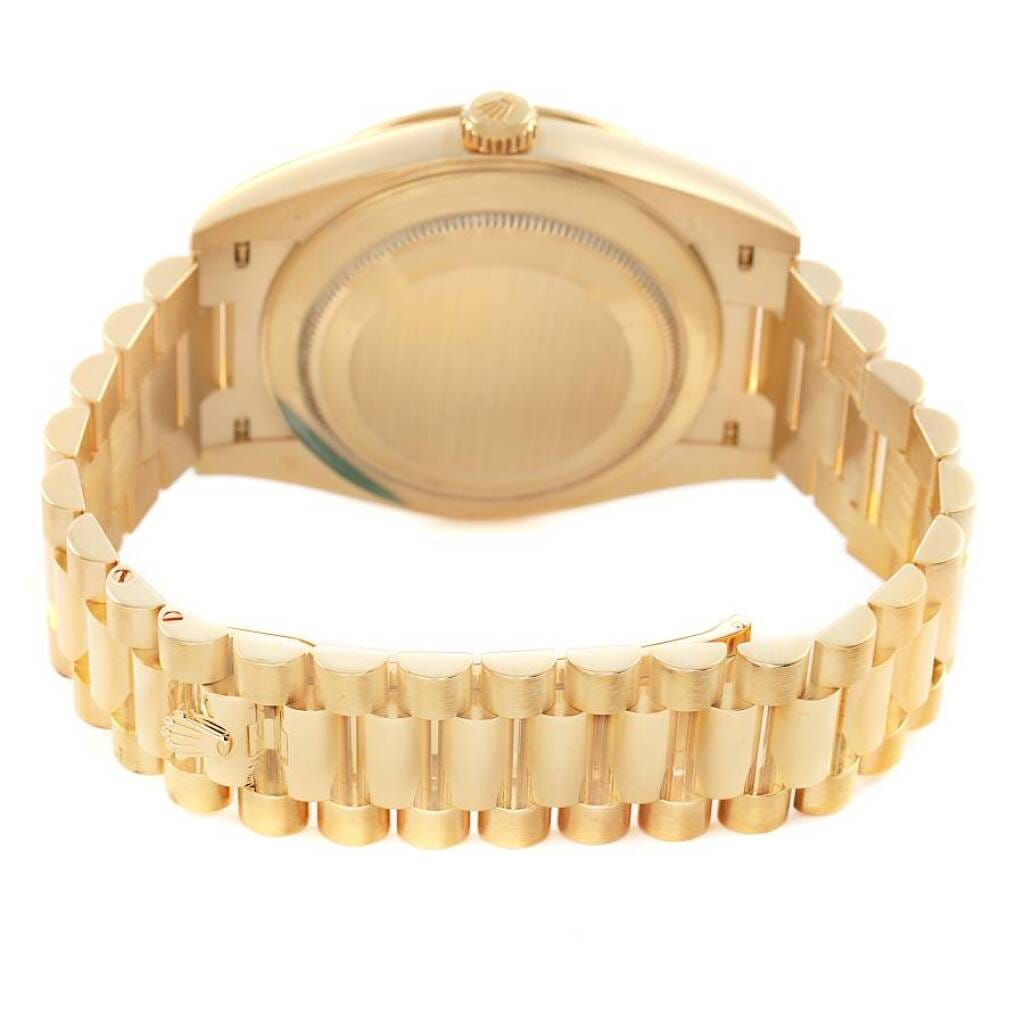 President Day-Date (Reference 228348RBR). A 40mm yellow gold diamond-set automatic wristwatch with date and day. 2018