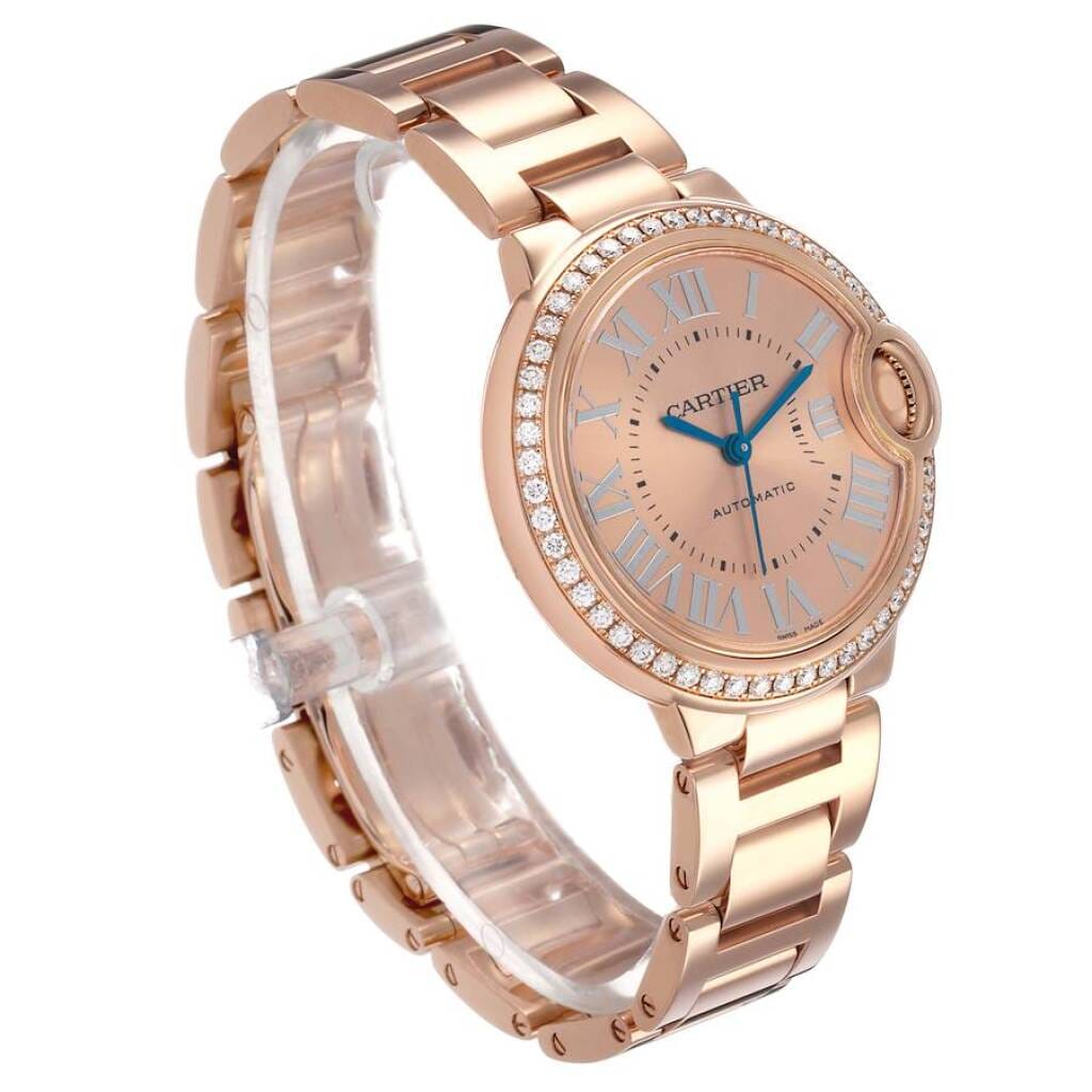 Ballon Bleu (Reference WJBB0077). A 33mm rose gold diamond-set automatic wristwatch.