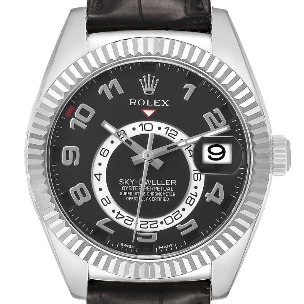 Sky-Dweller (Reference 326139). A 42mm white gold automatic wristwatch with date and dual time. 2017