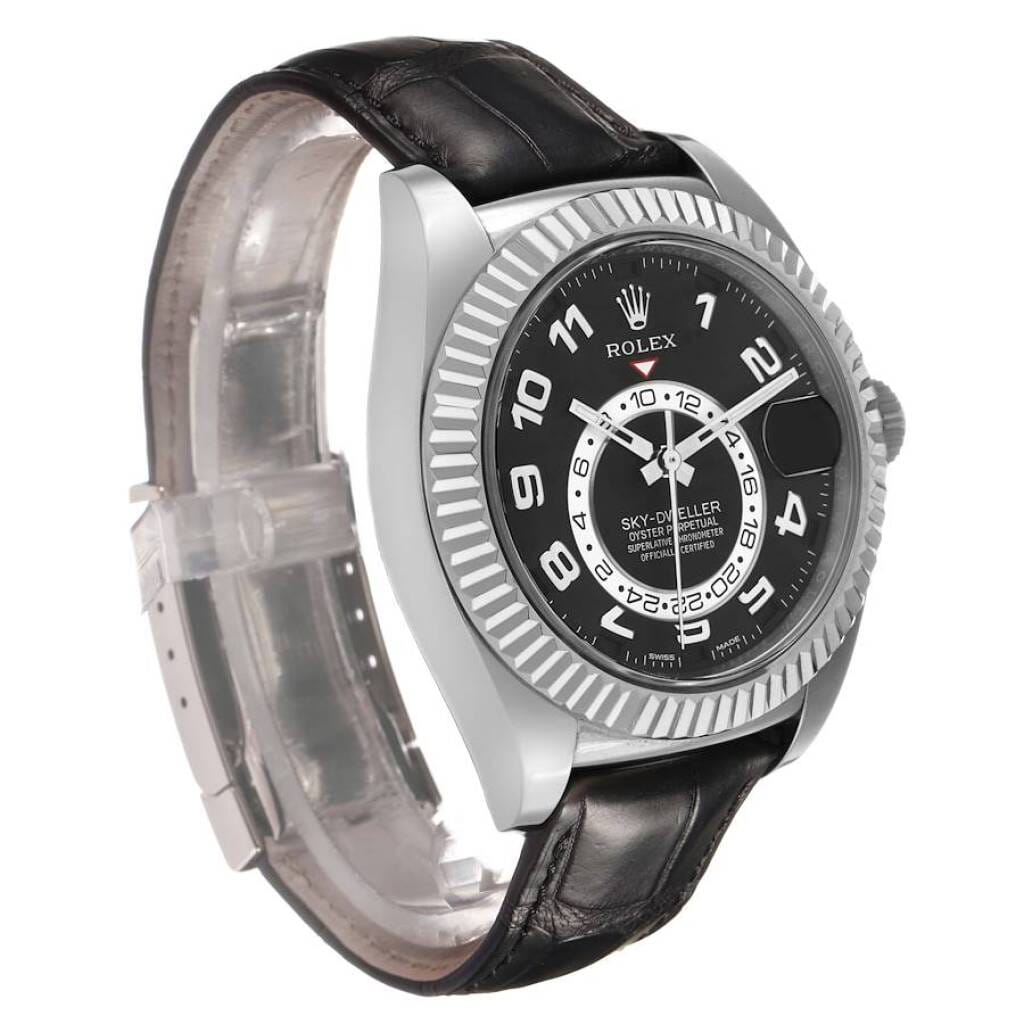 Sky-Dweller (Reference 326139). A 42mm white gold automatic wristwatch with date and dual time. 2017