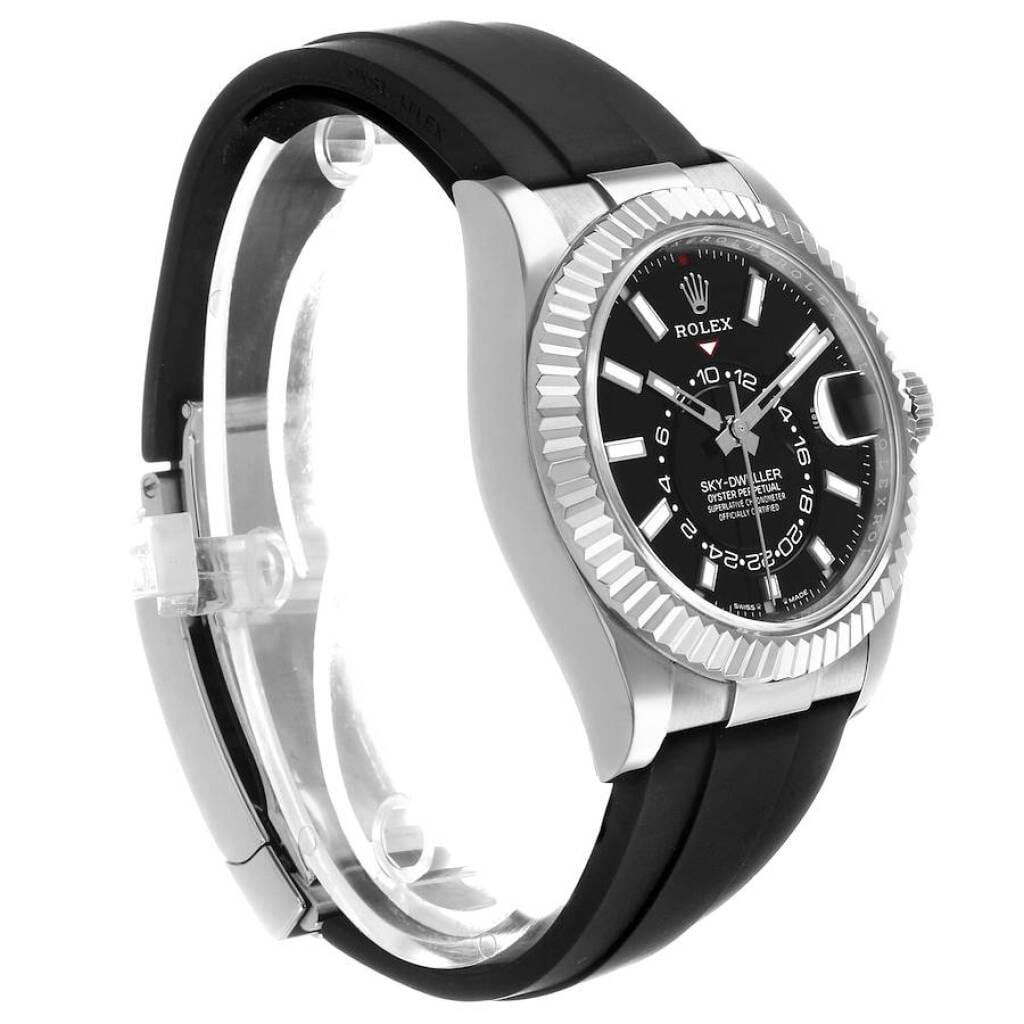 Sky-Dweller (Reference 336239). A 42mm white gold automatic wristwatch with date and dual time. 2023
