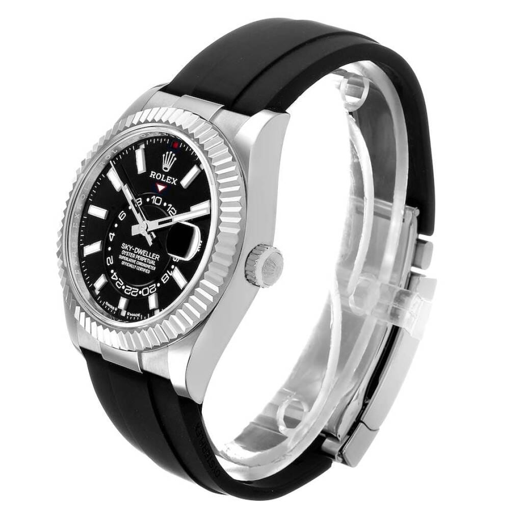 Sky-Dweller (Reference 336239). A 42mm white gold automatic wristwatch with date and dual time. 2023