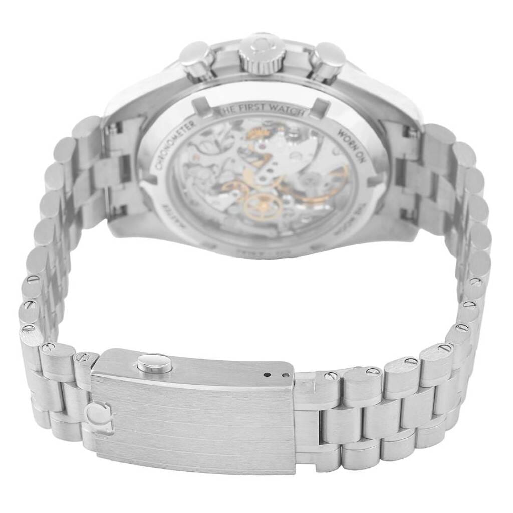 Speedmaster (Reference 310.60.42.50.02.001). A 42mm white gold manual wind wristwatch with chronograph. 2021