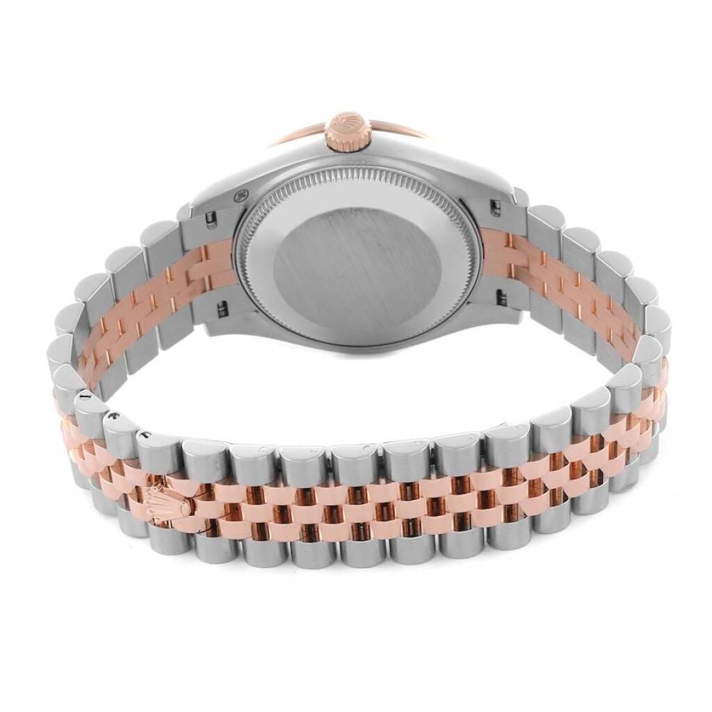 Datejust (Reference 278381). A 31mm rose gold stainless steel diamond set automatic wristwatch with date.