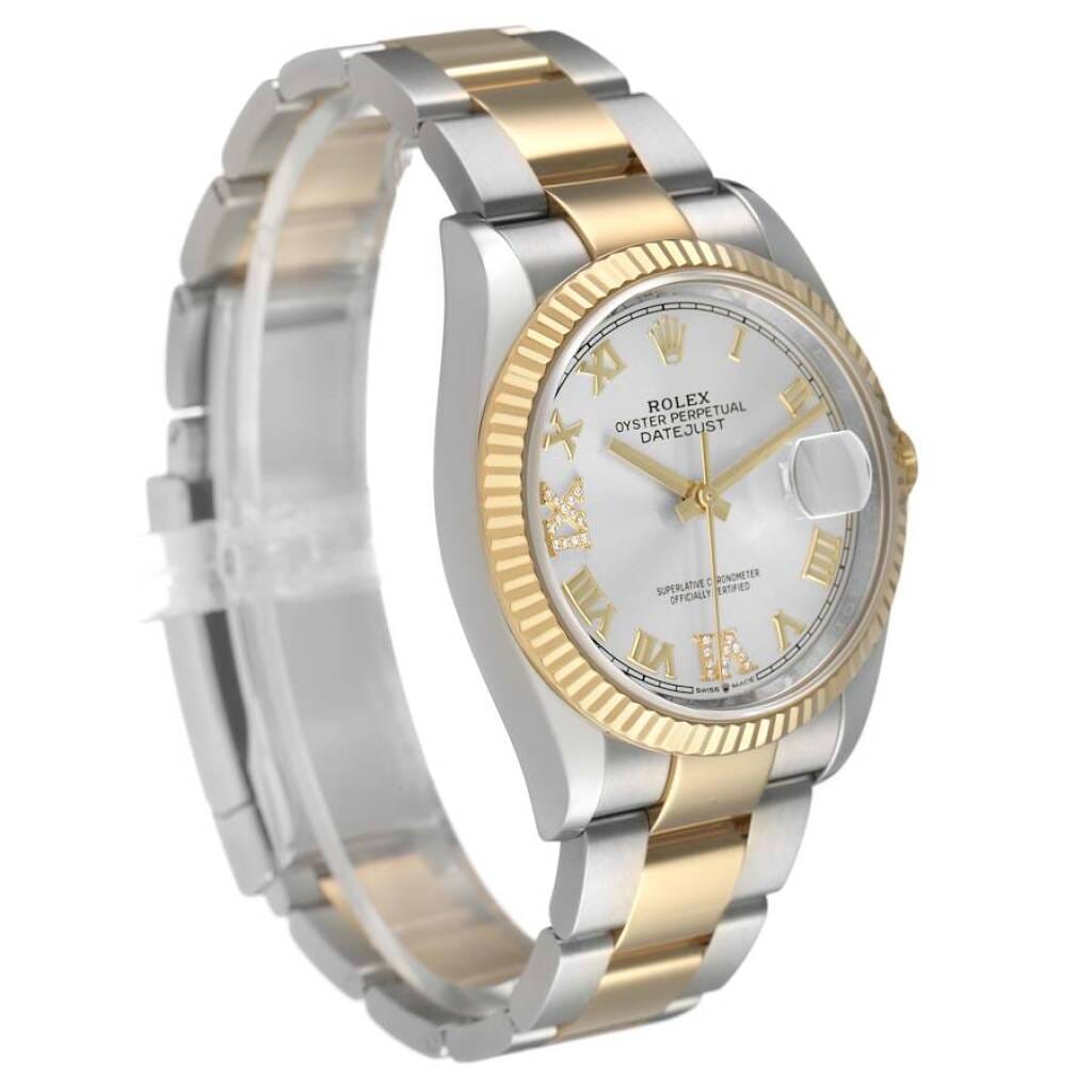 Datejust (Reference 126233). A 36mm yellow gold stainless steel diamond-set automatic wristwatch with date. 2020