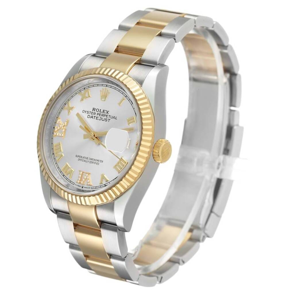 Datejust (Reference 126233). A 36mm yellow gold stainless steel diamond-set automatic wristwatch with date. 2020