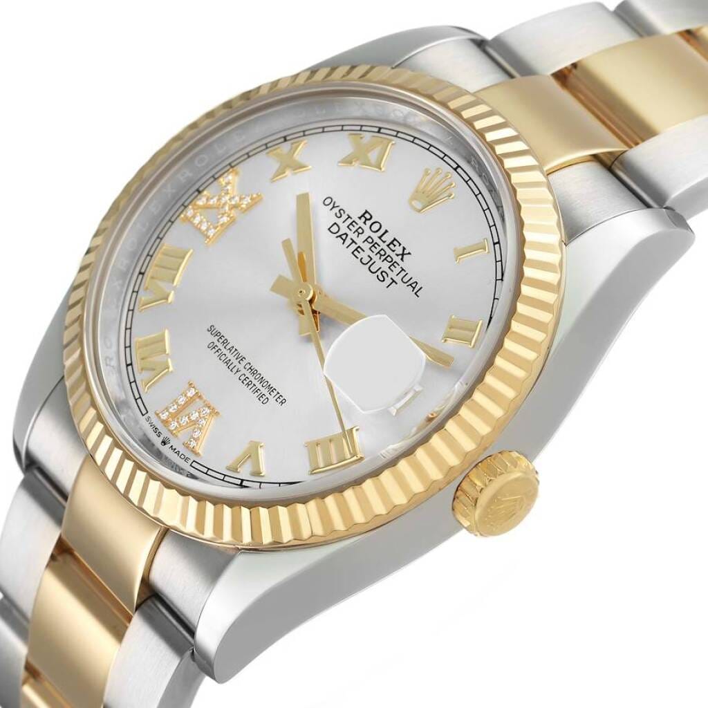 Datejust (Reference 126233). A 36mm yellow gold stainless steel diamond-set automatic wristwatch with date. 2020