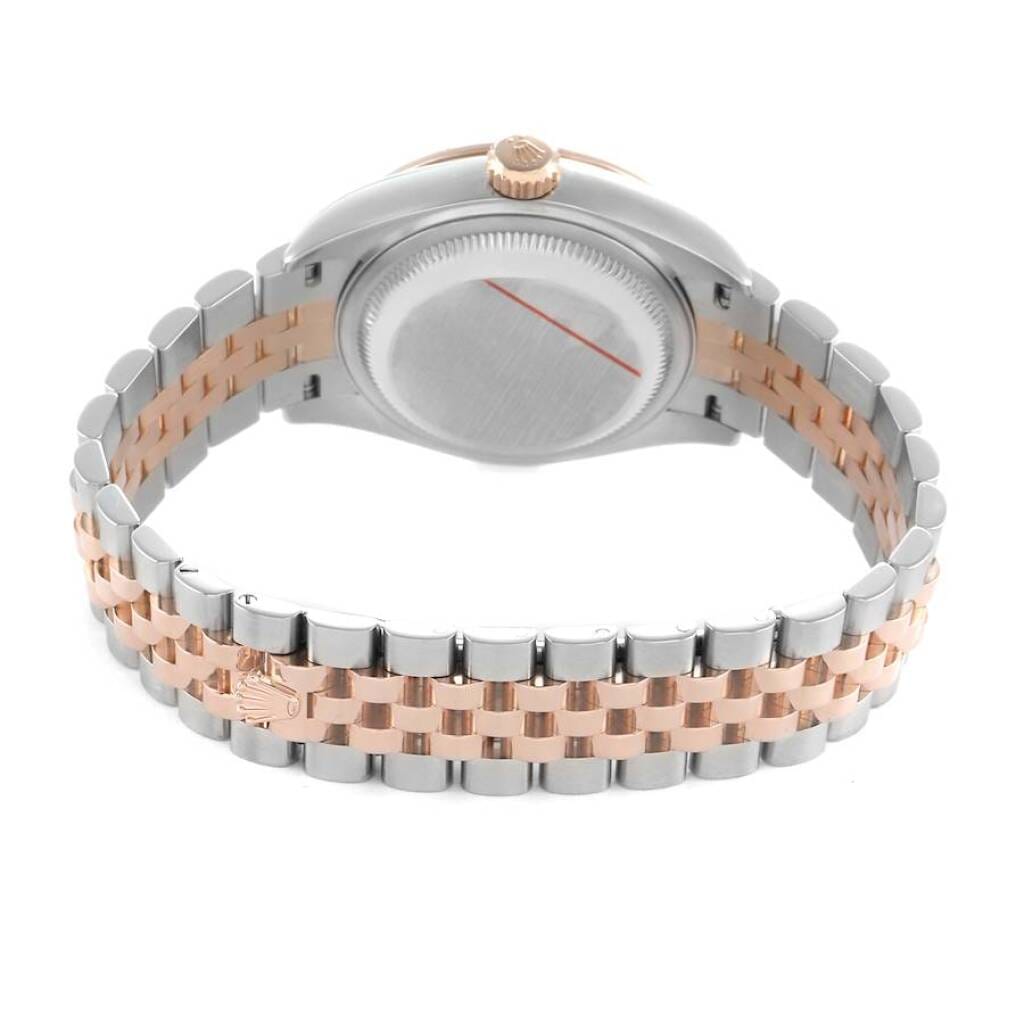 Datejust (Reference 279381). A 28mm rose gold stainless steel diamond-set automatic wristwatch with date.