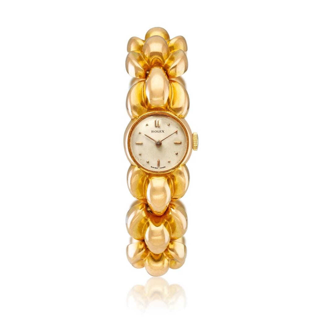 (Reference 4491). A rose gold manual wind bracelet watch. Circa 1959