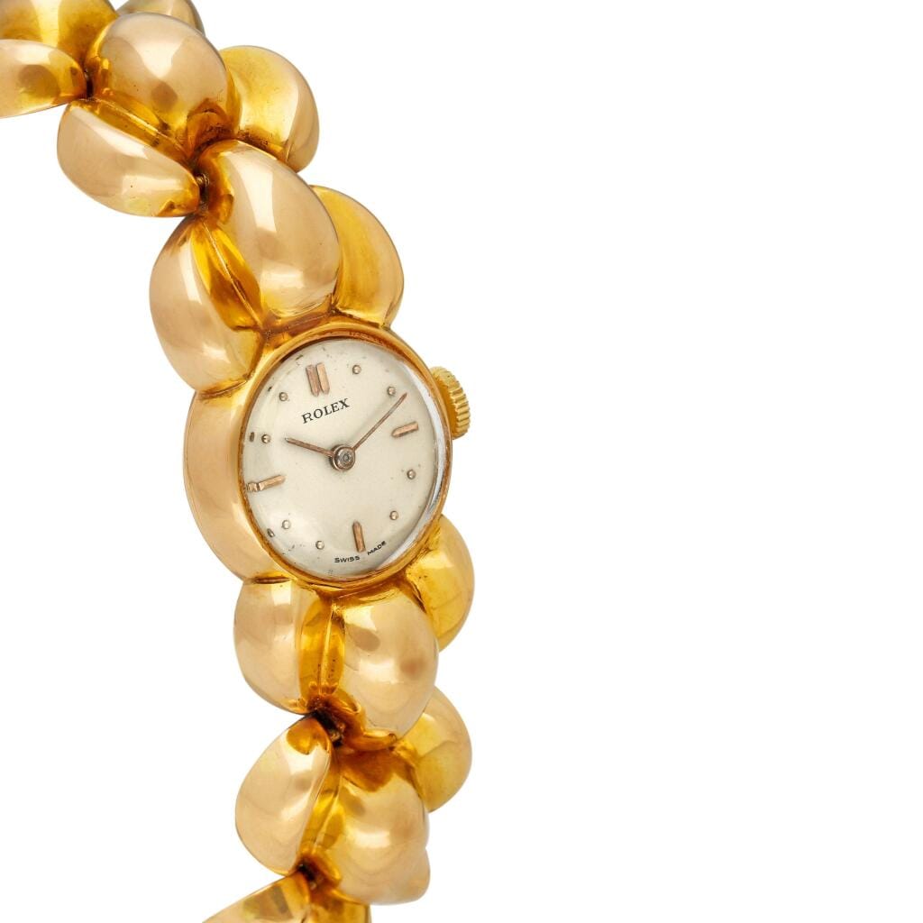 (Reference 4491). A rose gold manual wind bracelet watch. Circa 1959
