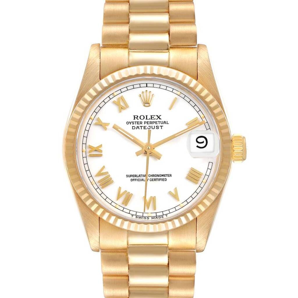 President Datejust (Reference 68278). A 31mm yellow gold automatic wristwatch with date. 1990-1991