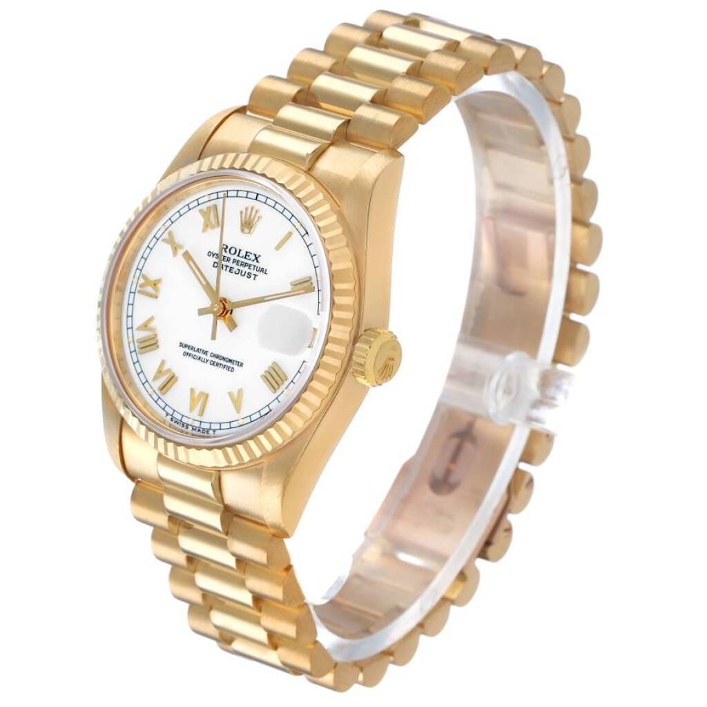 President Datejust (Reference 68278). A 31mm yellow gold automatic wristwatch with date. 1990-1991