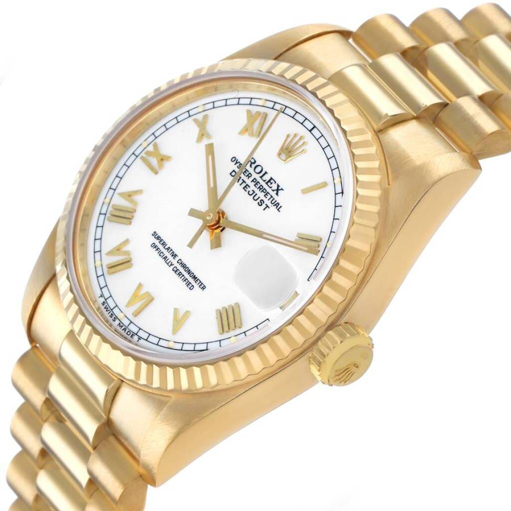President Datejust (Reference 68278). A 31mm yellow gold automatic wristwatch with date. 1990-1991
