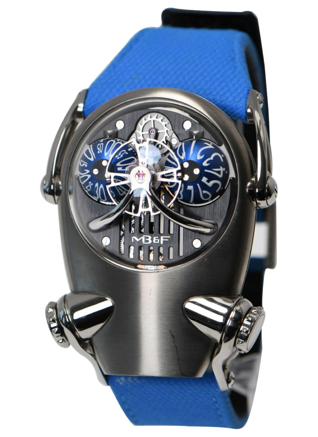 HM10 Horological Machine Bulldog (Reference 100.TL.BL). A 54mm titanium manual wristwatch. 2020
