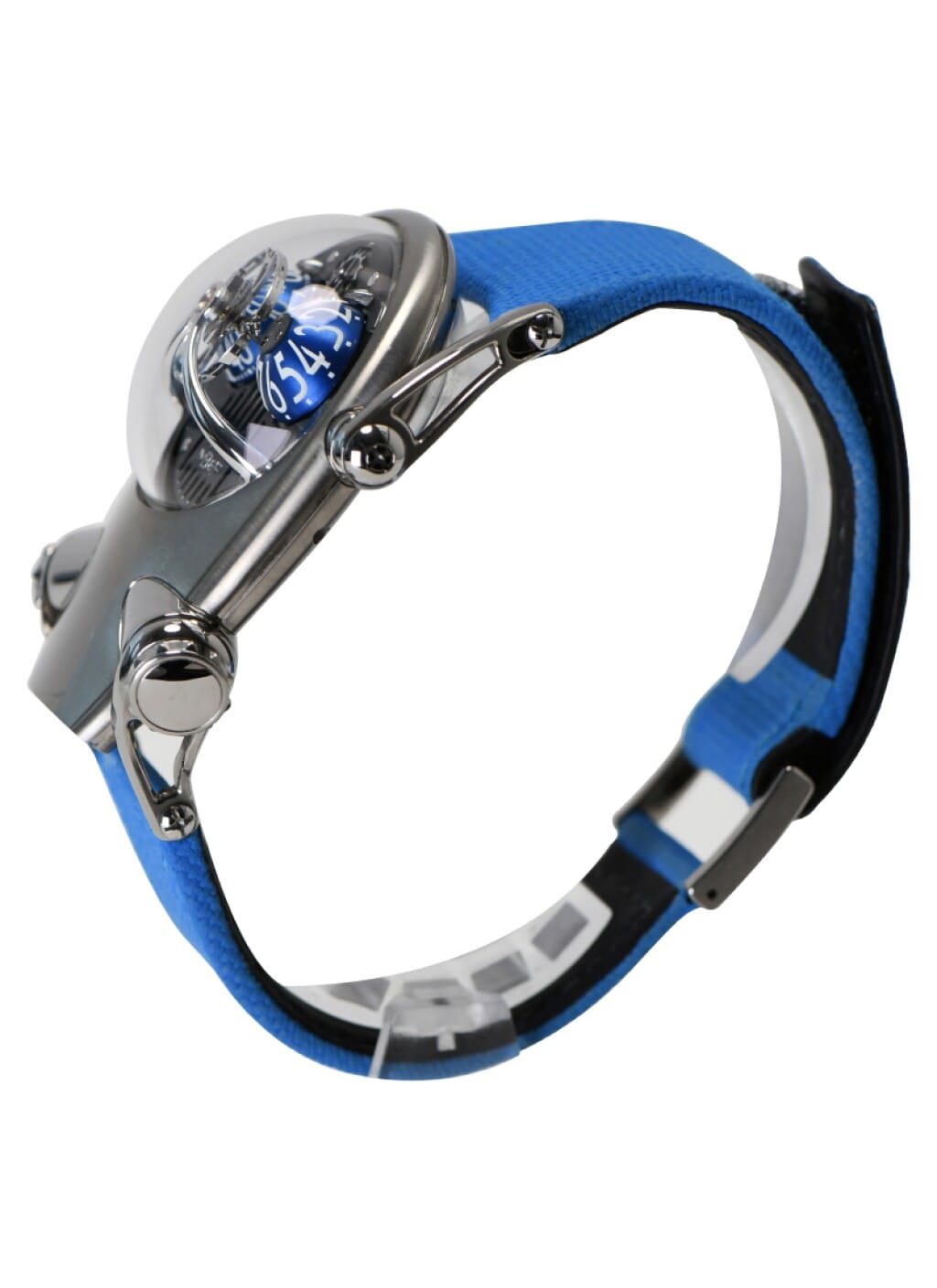 HM10 Horological Machine Bulldog (Reference 100.TL.BL). A 54mm titanium manual wristwatch. 2020