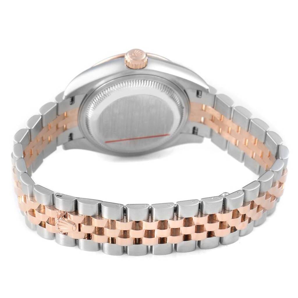 Datejust (Reference 279381). A 28mm rose gold stainless steel diamond-set automatic wristwatch with date.