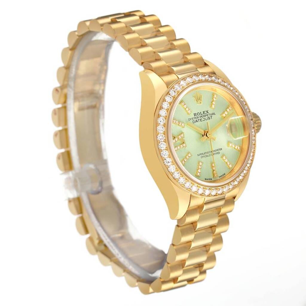 President Datejust (Reference 279138RBR). A 28mm yellow gold diamond-set automatic wristwatch with date. 2019